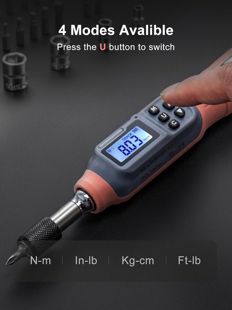 GROWNEER Digital Torque Screwdriver, 2.66-53.1 In-lbs/0.3-6 Nm, 1/4'' Drive Inch Pound Torque Screwdriver Electrician with Buzzer & LED Indicator, 27 In 1 Torque Wrench Screwdriver Set - Image 5